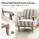 preview thumbnail 22 of 28, Rinaldo Farmhouse Upholstered Armchair with Solid Wood Legs by HULALA HOME