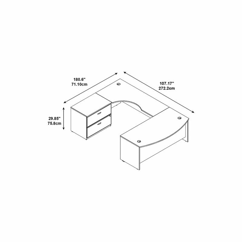 Series C 72W LH U Desk with File Cabinet by Bush Business Furniture