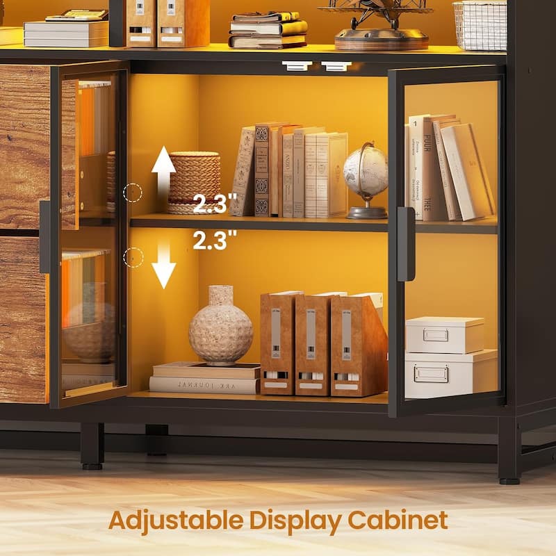 59" LED File Cabinet 2 Drawers Filing Cabinets Legal/Letter/A4 File
