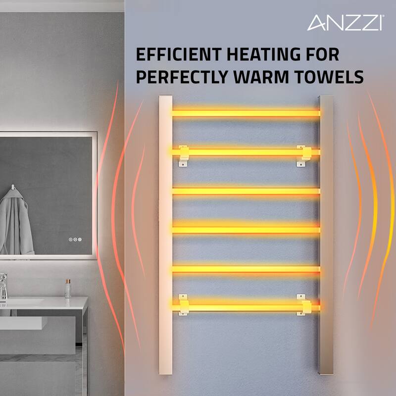 ANZZI Naples 6-Bar Aluminum Wall Mounted or Free Standing Towel Warmer