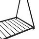 preview thumbnail 6 of 20, Twin House Platform Bed with Triangle Structure and Safety Rails, Black