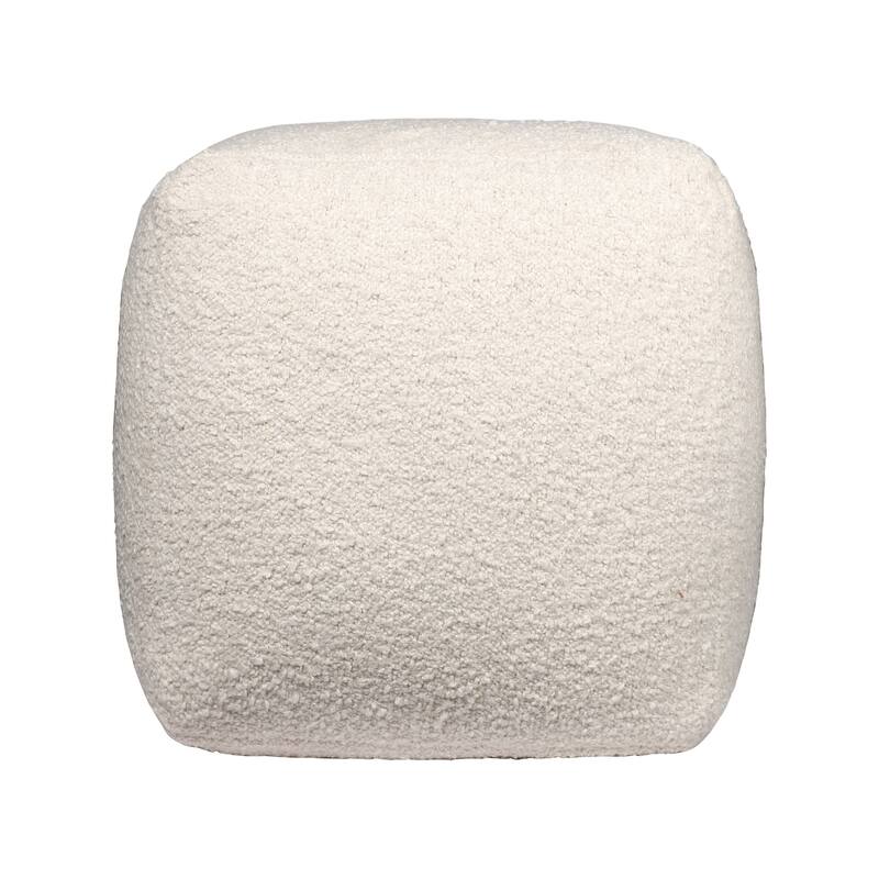 HomeRoots 18" Gray Polyester Cube Outdoor Pouf Ottoman