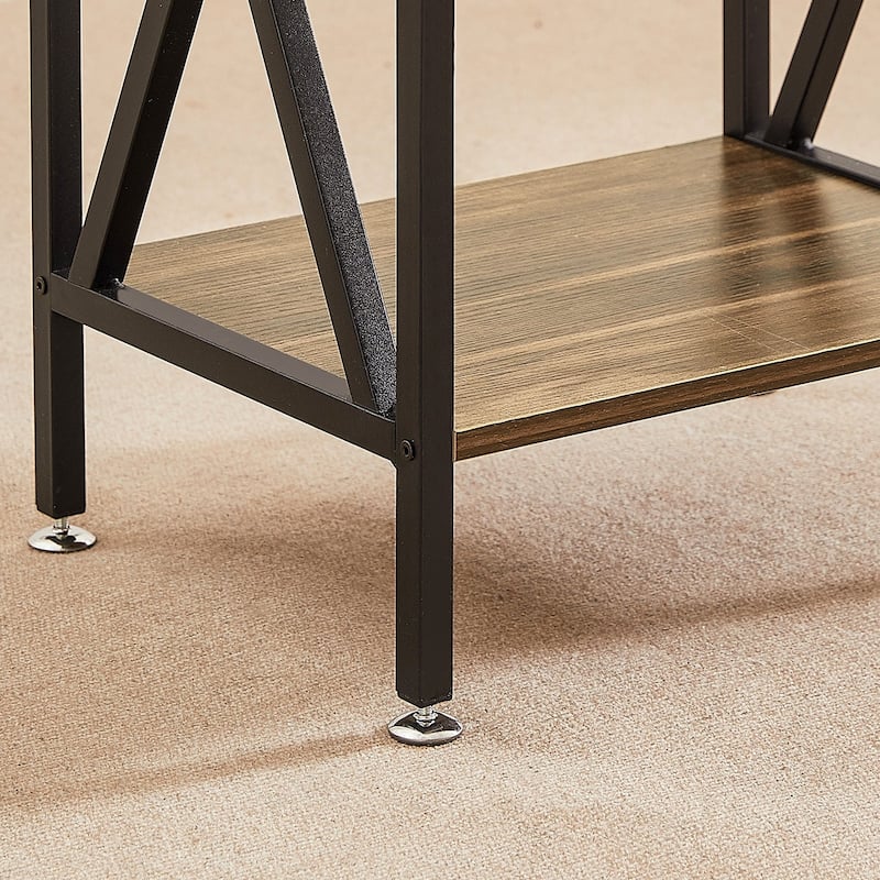 Javlergo Set of 2 Nightstand with 1 Drawer and Storage Shelf End Table Bedside Table for Bedroom Living room Office