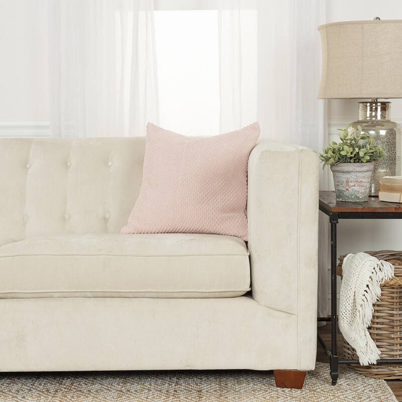 Solid Light Texture Pillow Cover - Blush