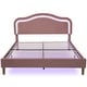 preview thumbnail 10 of 28, Queen Velvet Smart LED Kids Bed Frame with Adjustable Headboard, No Box Spring Needed, Pink