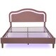 preview thumbnail 44 of 66, Velvet Upholstered Platform Bed Smart LED Bed Frame with Adjustable Height Headboard, Noise-Free Slat Support for Night's Sleep