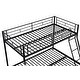 preview thumbnail 8 of 10, Black Twin over Full Metal Bunk Bed with Guardrail