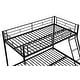 preview thumbnail 8 of 10, Noise Reduced Design Metal Bunk Bed with Solid construction, Safety guaranteed, Twin over Full,Black