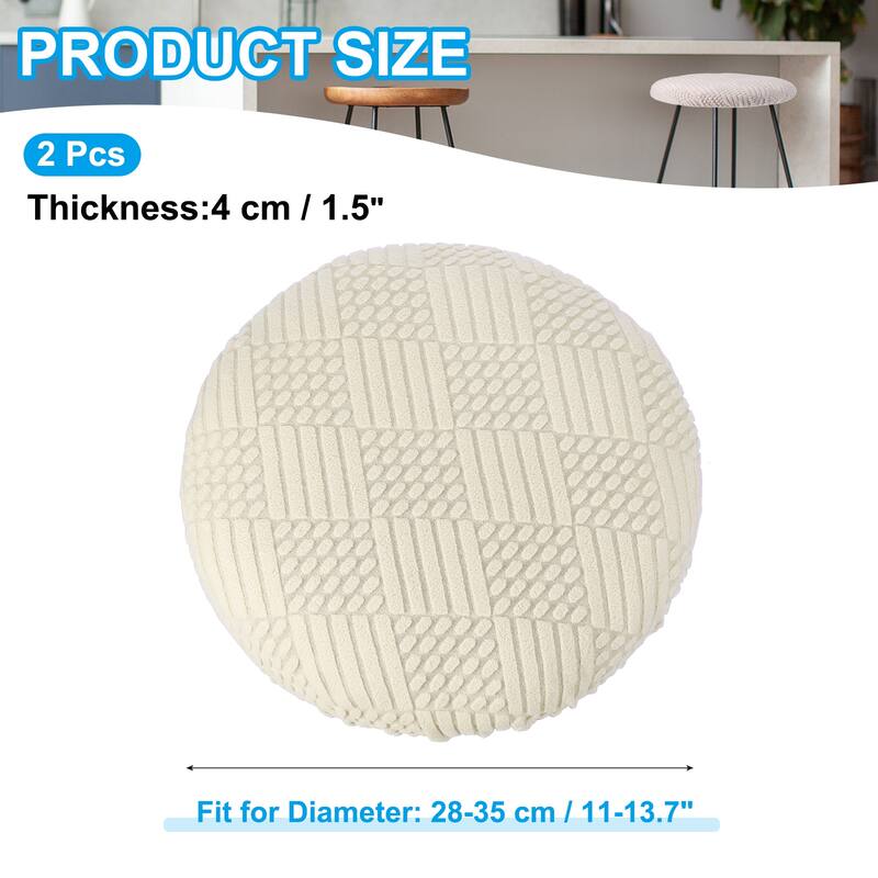 2Pcs Bar Stool Cover, Elastic Bar Stool Seat Covers for 11"-14" Chair - Beige