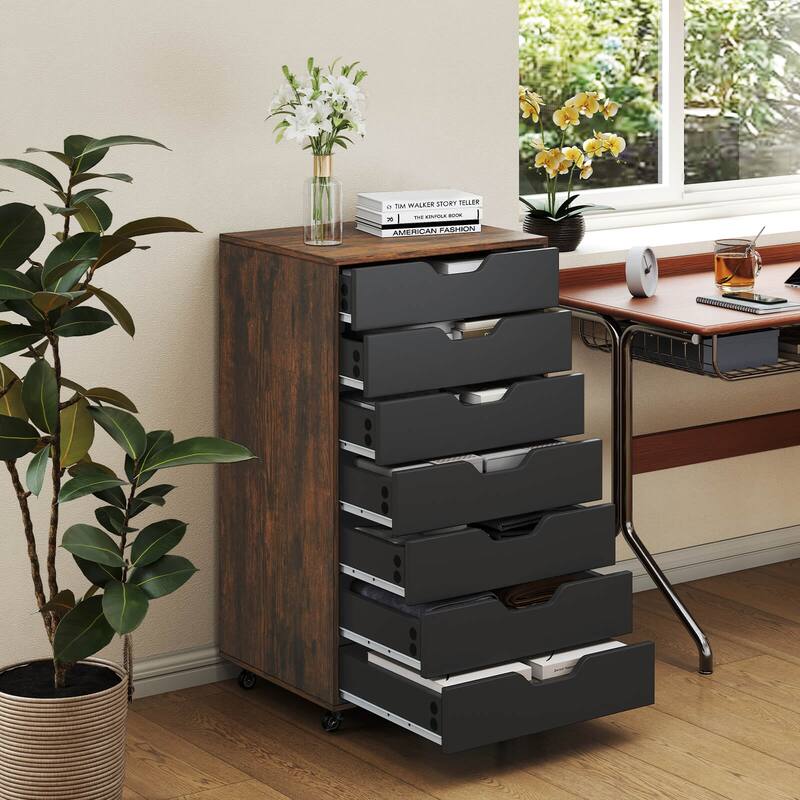 Costway 7-Drawer Chest Mobile File Cabinet Vertical Filing Organizer - See Details