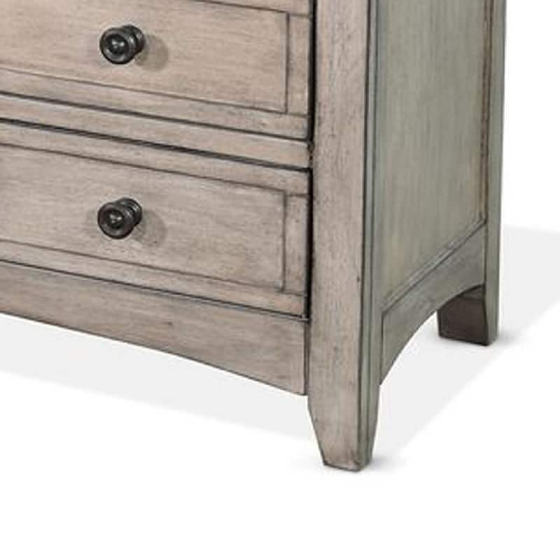 Xyla 72 Inch TV Stand Media Cabinet, Glass Door, 6 Drawers, Gray