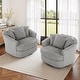 preview thumbnail 72 of 74, UIXE Oversize 43" Plush Corduroy Swivel Barrel Chair Comfy Accent Chair For Living Room