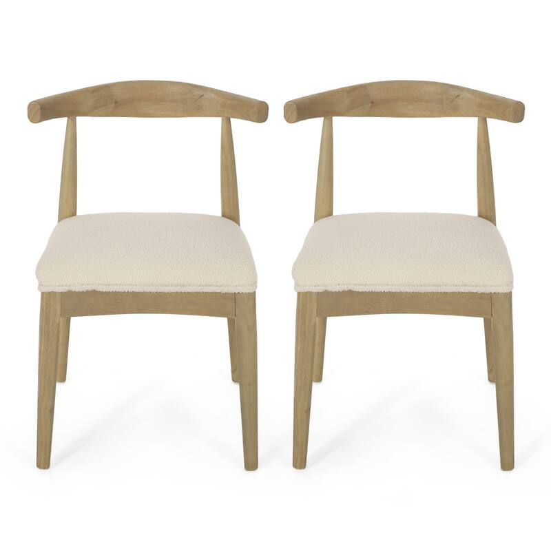 Cortina Fabric and Rubberwood Dining Chairs (Set of 2) by Christopher Knight Home