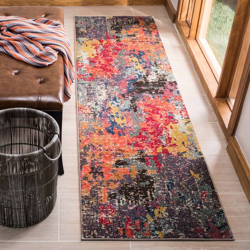 SAFAVIEH Monaco Viorela Boho Rug - 2'2" x 8' Runner - Blue/Orange