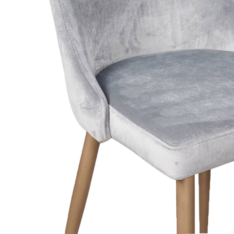 Mid-Century Velvet and Metal Dining Chair, Set of 4 - Black and Aged Gold