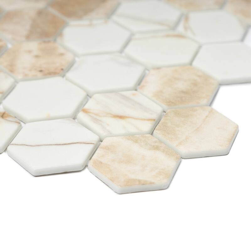 Eterna Hex 2x2 Glass Hexagon Mosaic Tile - Floor, Wall, Backsplash