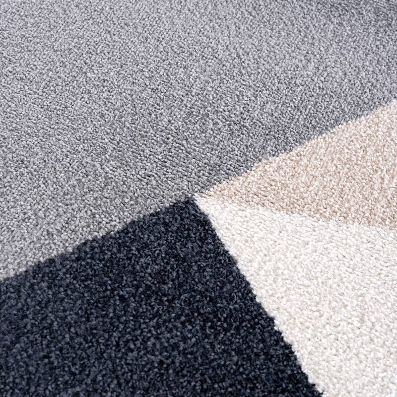 Abani Rugs Deco DEC140A Cream Grey Minimalist Geometric Area Rug