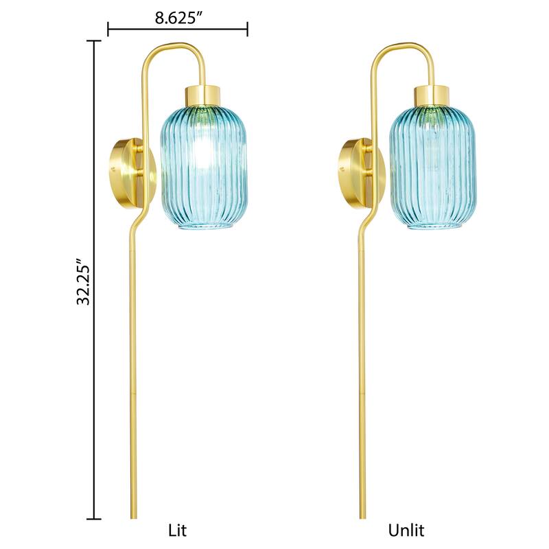 Adrienne River of Goods White Glass and Metal Retro Wall Sconce