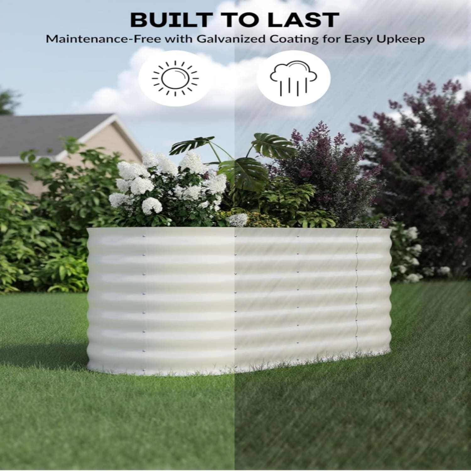 2pcs 4x2x2ft Outdoor Galvanized Raised Garden Beds for Vegetables
