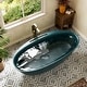 preview thumbnail 25 of 31, Luxury Flatbottom Solid Surface Freestanding Soaking Bathtub with Discreet Towel Slot and Drain Assembly