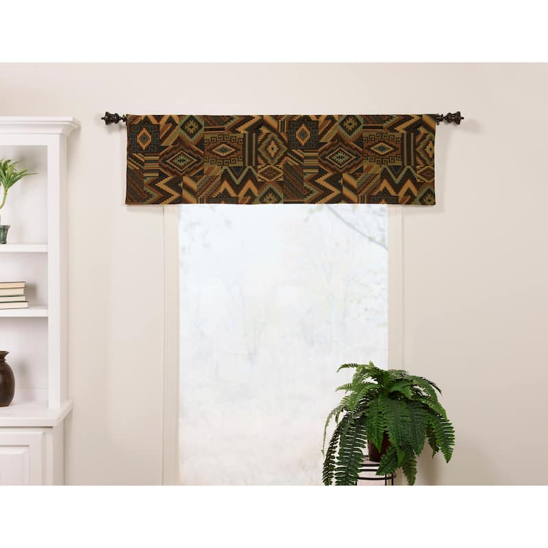 Tucson southwestern tailored valance - Brown