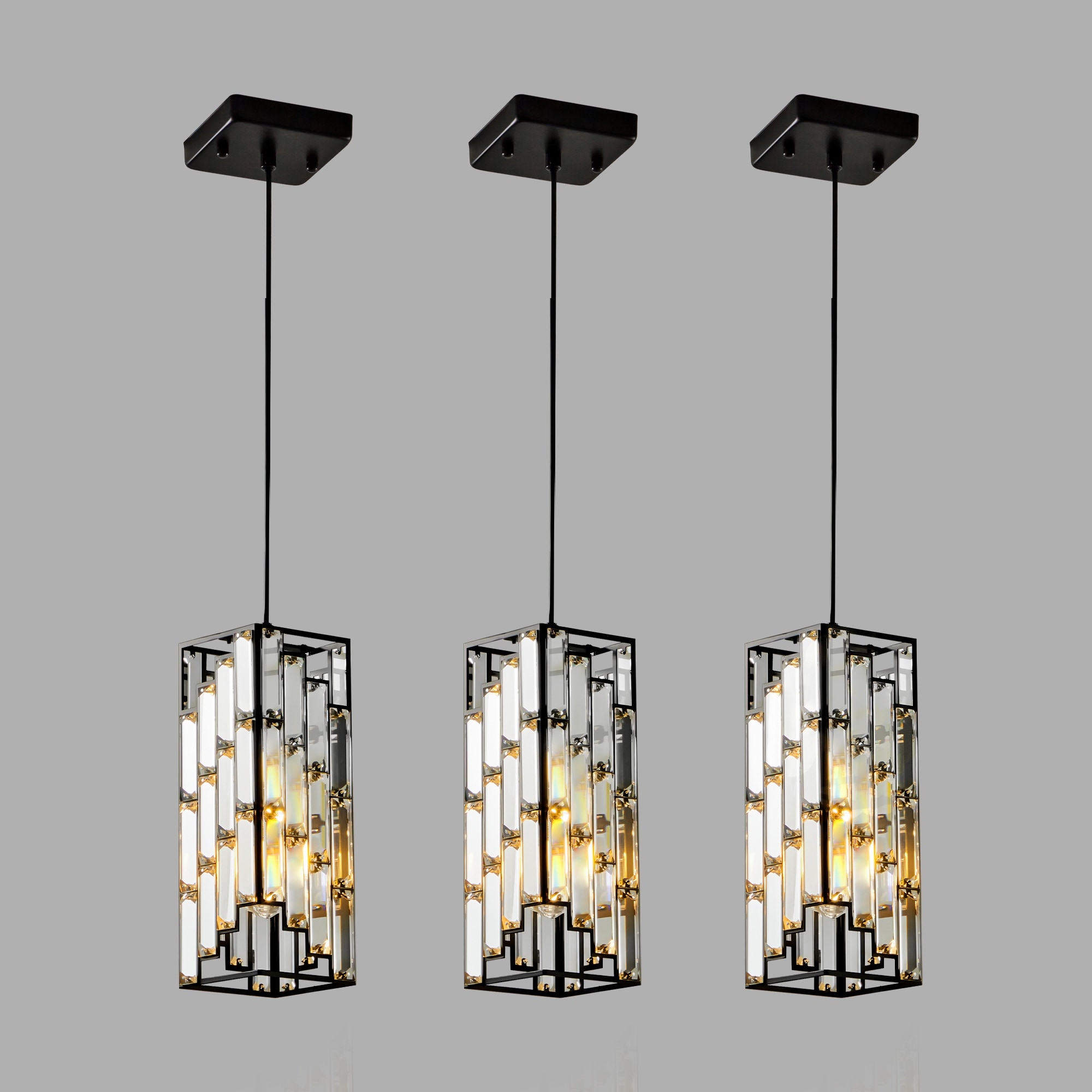 Black and crystal pendant lights clearance
