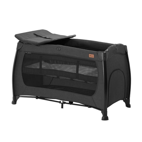 slide 2 of 8, hauck Play N Relax Center Portable Baby Playard Crib with Travel Bag, Black - 22