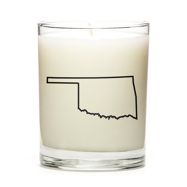 Custom Candles with the Map Outline Oklahoma, Lemon