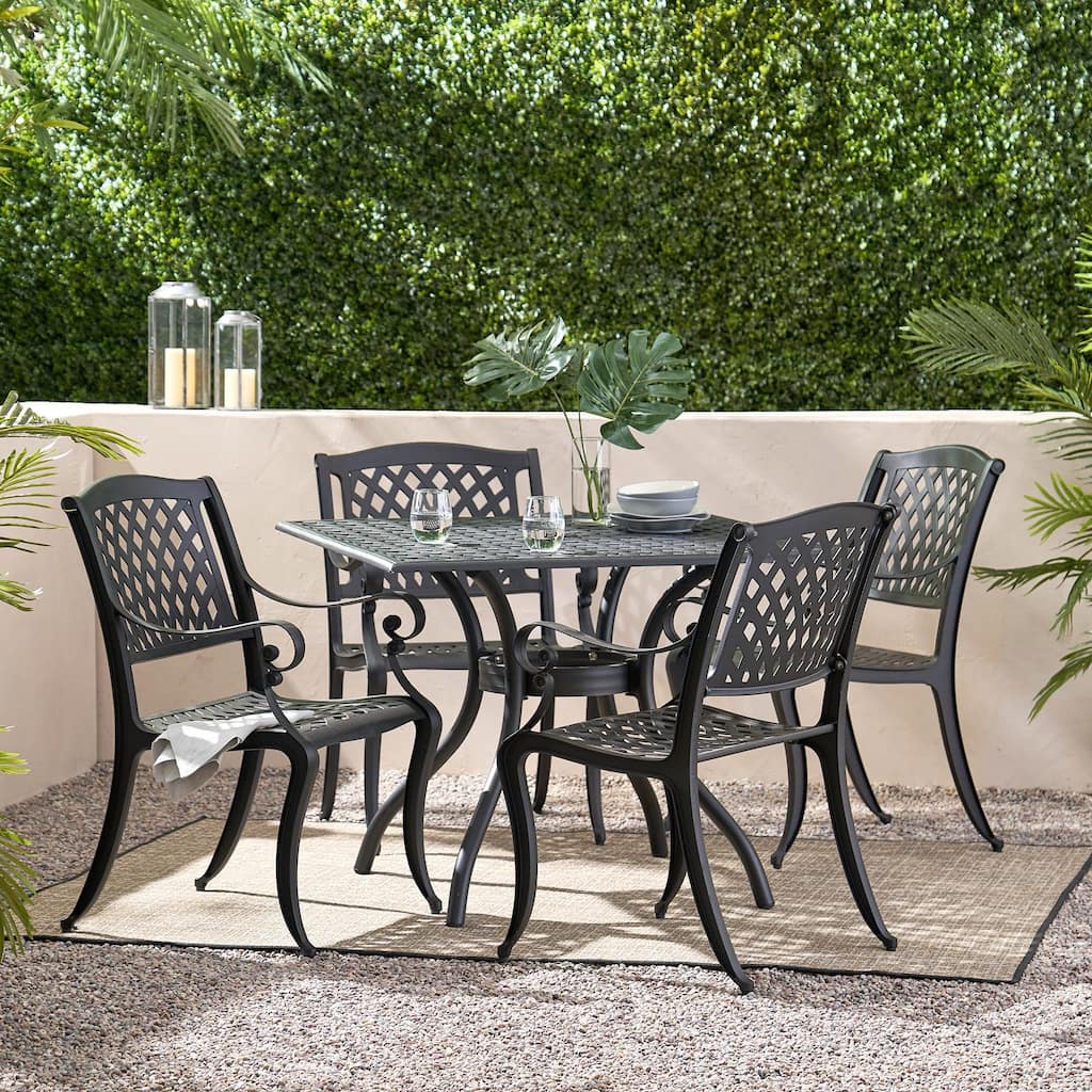 Elegant Cast Aluminum Dining Chairs Weather Resistant Design