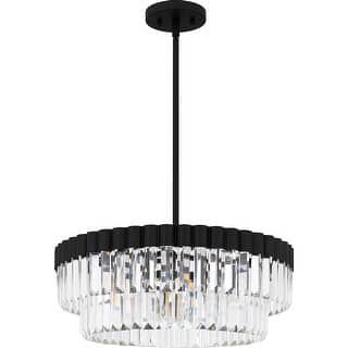 Matte Black Four Light Pendant from the Quoizel Pendant Collection