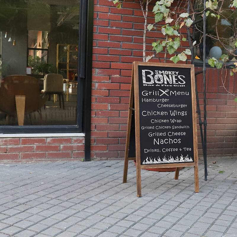 Rustic A Board Magnetic Chalkboard Signs Double Sided Blackboard Brown - 20" W x 39" H