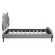 preview thumbnail 40 of 54, Upholstered Bed with Cute Shape Headboard Design Platform Bed