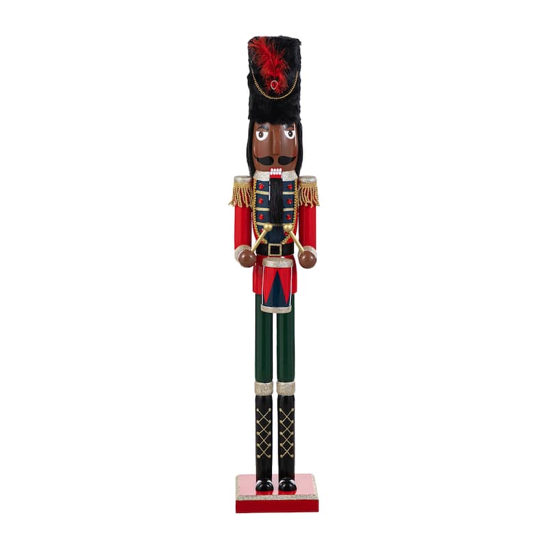 Glitzhome Wooden Christmas African King Soldier Nutcracker
