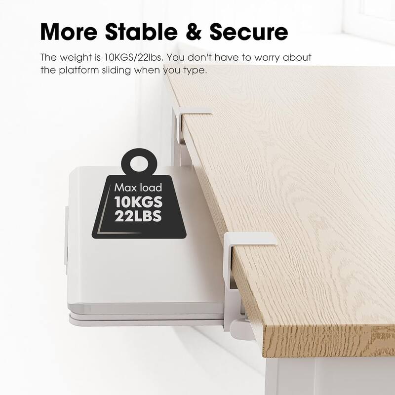 Fenge Keyboard Tray Under Desk, Pull Out Keyboard & Mouse Tray with C Clamp Mount, Sliding Keyboard Holder for Desk