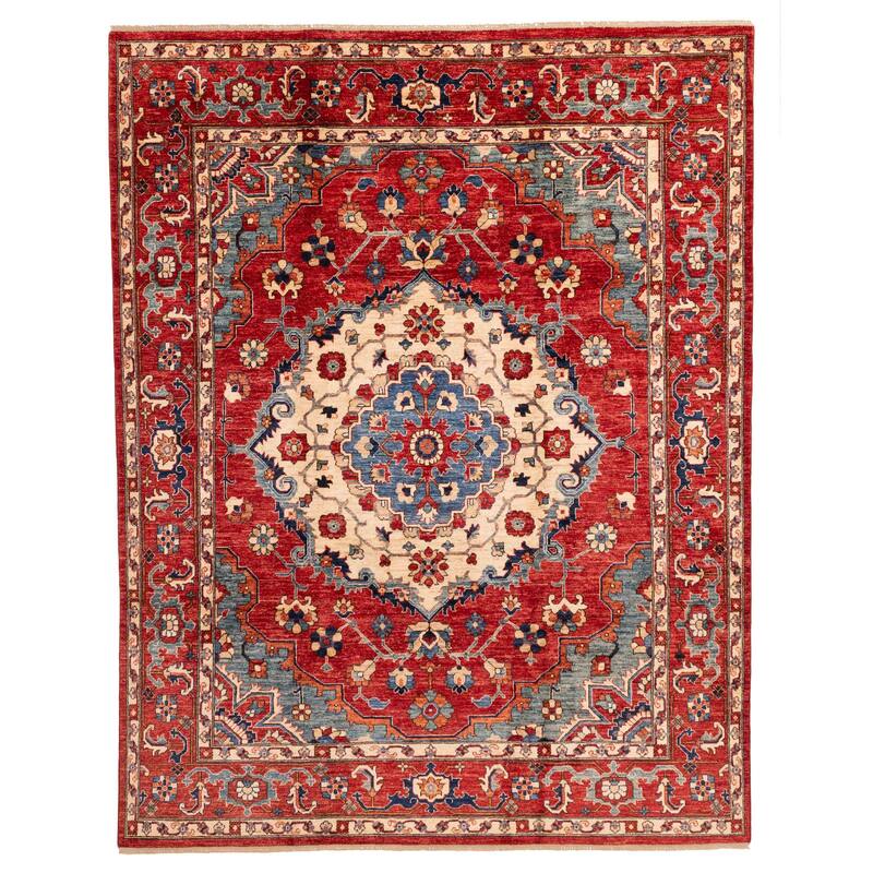 ECARPETGALLERY Hand-knotted Aryana Red Wool Rug - 8'2 x 10'3
