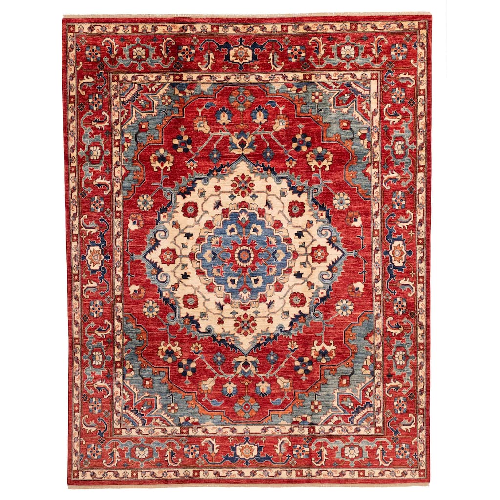 ECARPETGALLERY Hand-knotted Aryana Red Wool Rug - 8'2 x 10'3