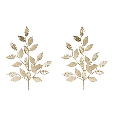 Set of 2 Glittered Leaf Artificial Christmas Sprays 29"