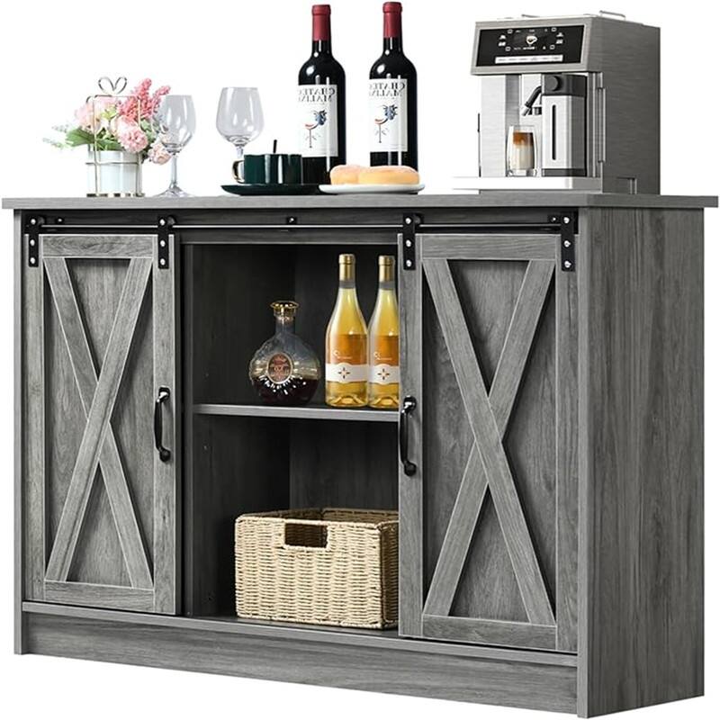 Buffet Cabinet - 15.7"D x 42"W x 32"H - Grey