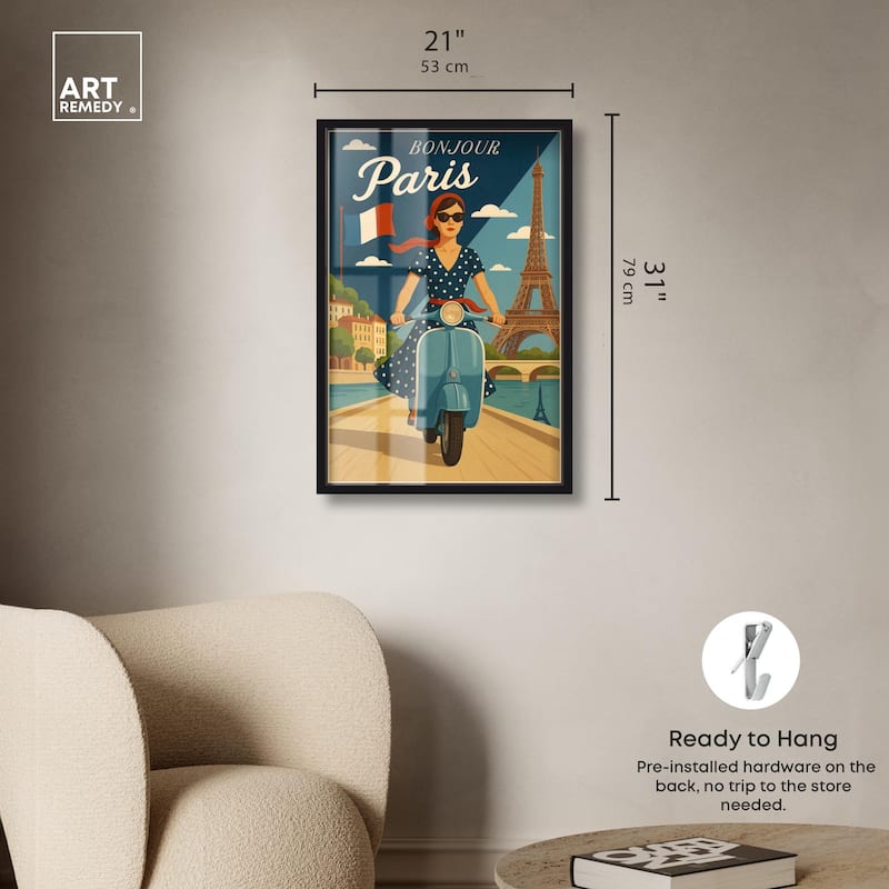 Scooter French Travel Shadowbox by Art Remedy