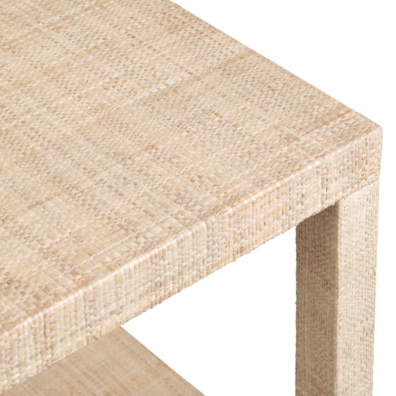 Square Rafia End Table