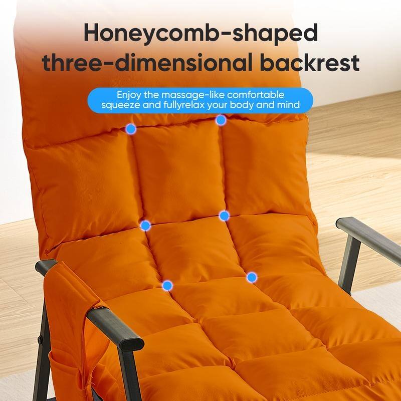 Mixoy Modern Adjustable Rocking Chair,Lounge Nursery with Iron Frame with Storage Pocket