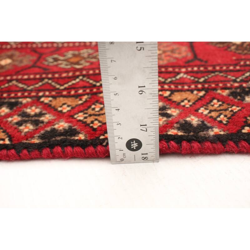 Hand-knotted Khal Mohammadi Red Wool Rug - 4'3" x 9'2" Runner/4'3 x 9'2