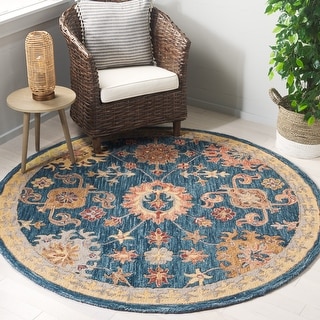 SAFAVIEH Handmade Blossom Yvanna French Country Floral Wool Rug