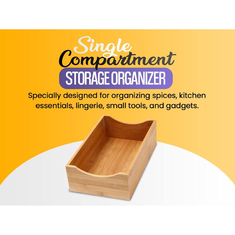 YBM HOME Bamboo 3 Compartment Organizer Tray for Drawers