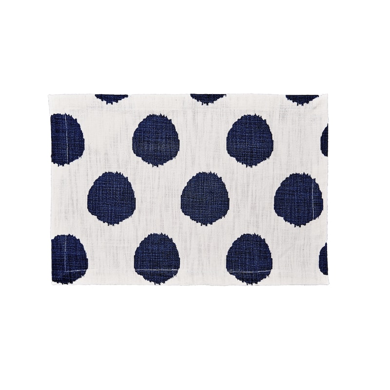 Dot Cotton Placemat Set of 6 - Machine Washable - Blue - Set of 6 - Set of 6