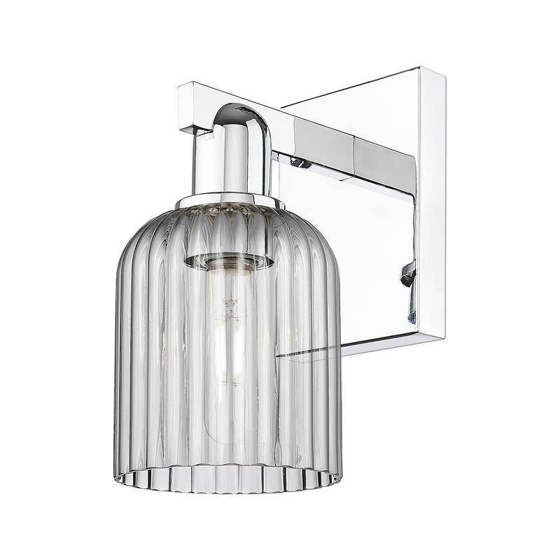 Innovations Lighting 716-1W-11-5 Bridal Veil Sconce Bridal Veil 11" - Polished Chrome / Light Smoke