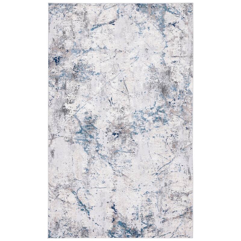 SAFAVIEH Vogue Lura Modern Abstract Rug - 6'7" Square - Blue/Ivory
