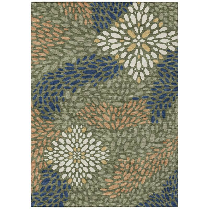 Machine Washable Indoor/ Outdoor Modern Genoa Chantille Rug