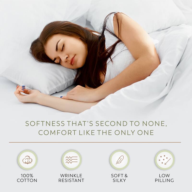 Purity Home Sateen 3 Piece Duvet Cover Set