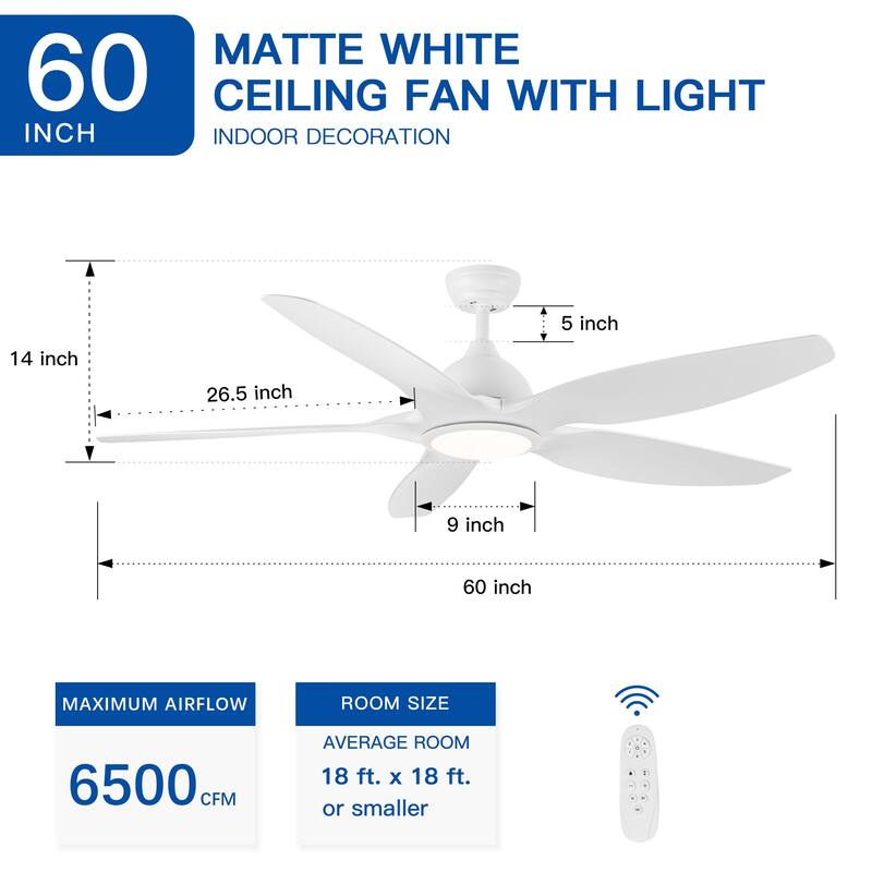 60 In Intergrated LED Ceiling Fan Lighting